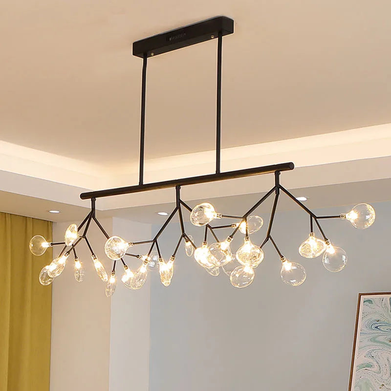 ™ Linear Firefly Chandelier: Elegant Tree Branch Lighting for Home Decor