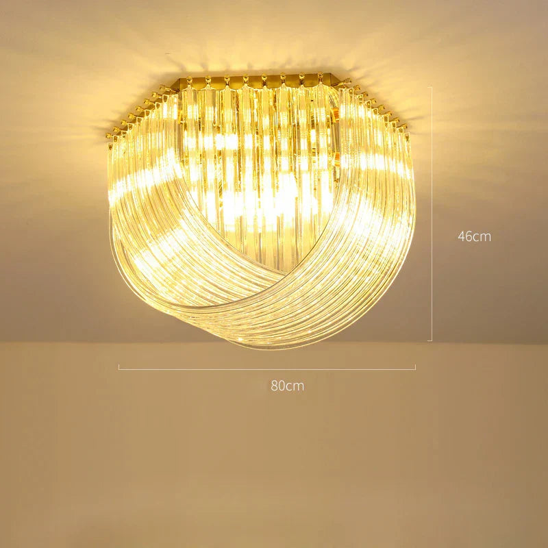 DecorBites™ LED Glass Chandelier Hanging Lamps for Foyer - Modern Stainless Steel Design