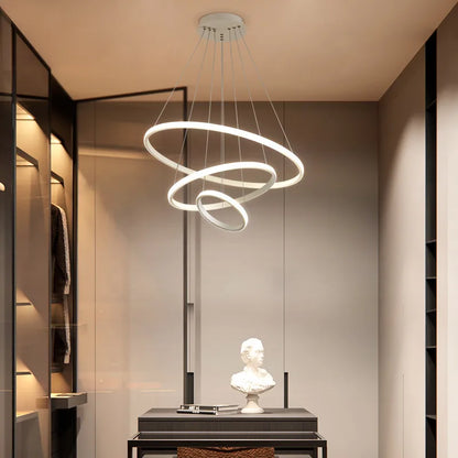 DecorBites™ Black Ring LED Pendant Chandelier for Living Room, Dining Room, Kitchen