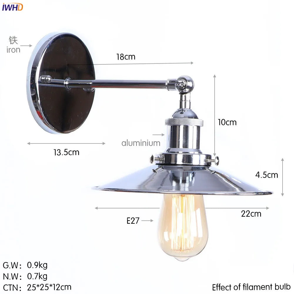 DecorBites™ Antique Gold Rustic LED Wall Light for Home Decor