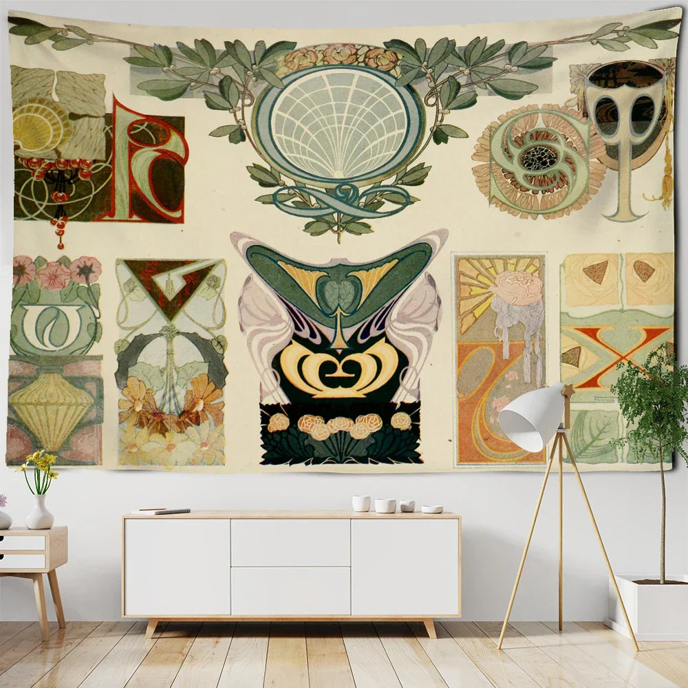 DecorBites™ Cactus Moon Starry Sky Tapestry - Psychedelic Hippie Boho Wall Hanging