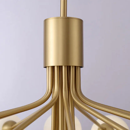 DecorBites™ Gold Glass Ball Chandelier: Luxury LED Lighting for Dining Room, Kitchen, Cafe