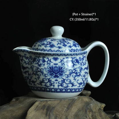 DecorBites™ Dragon Teapot Tea Set, Porcelain Kung Fu Teaware for Puer Oolong Ceremony