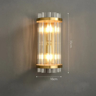 DecorBites™ Art Deco LED Stainless Steel Crystal Wall Sconce, Bedroom Corridor Golden Black Wall Light