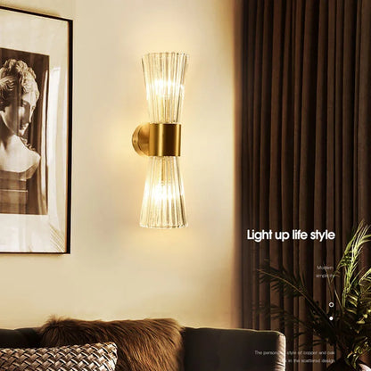 DecorBites™ Crystal Wall Sconce: Modern Home Indoor Lighting for Living Room, Staircase & Hallway