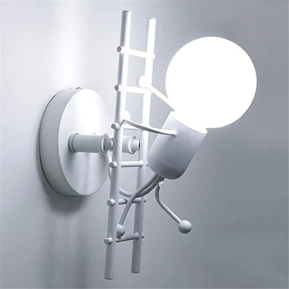 DecorBites™ Cartoon Doll Wall Sconce: Modern Iron Art Light for Kids Room