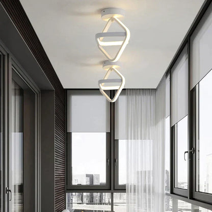 DecorBites™ Black Square LED Ceiling Lamp: Modern Lighting for Corridor, Aisle, Cloakroom, Balcony