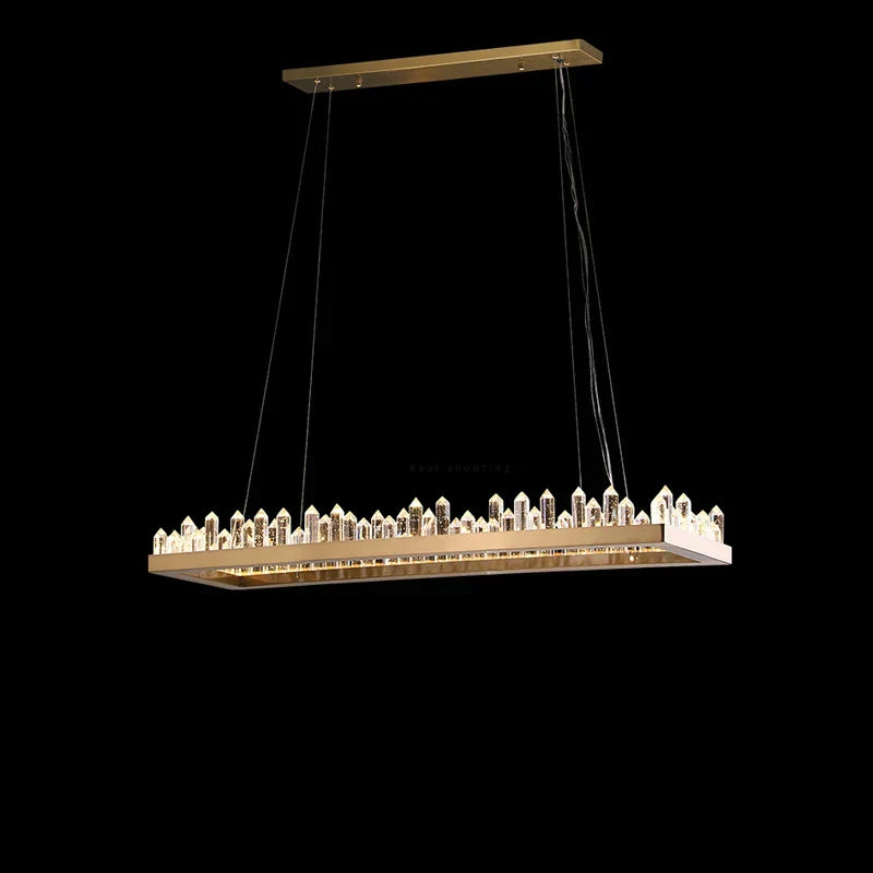 ™ Golden Crystal LED Chandelier for Modern Dining Room