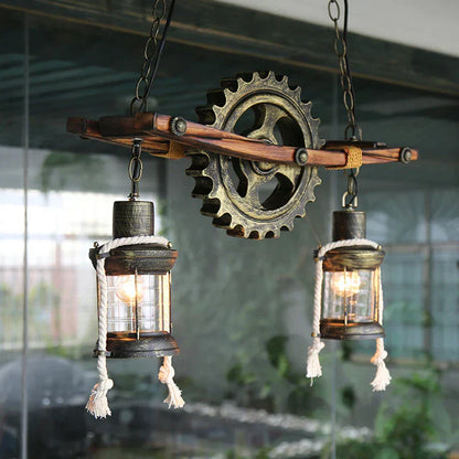 DecorBites™ Gear Industrial Chandelier Pendant Lamp for Cafe Bar Restaurant