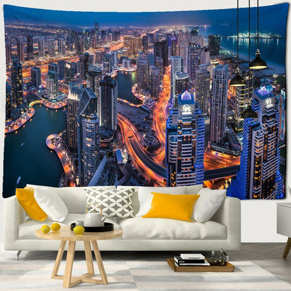 DecorBites™ Boho Chic Night View Tapestry.
