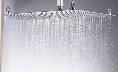 DecorBites™ 20 Inch Luxury Chrome Square Shower Head Stainless Steel Ultrathin Rainfall Head