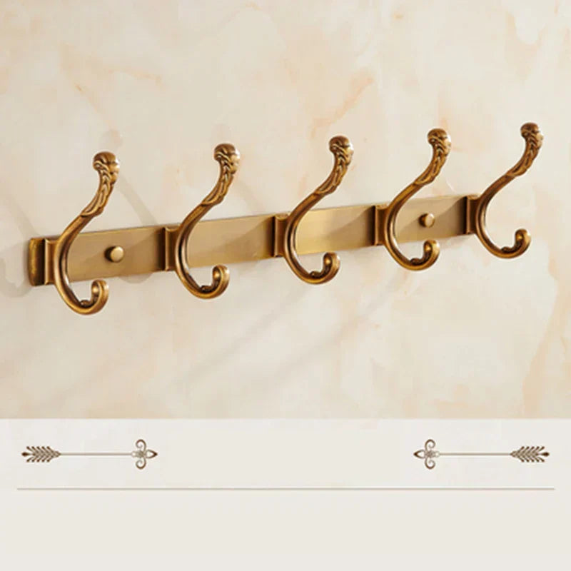 DecorBites™ Antique Bronze Carved Robe Hook Towel Hanger for Bathroom and Kitchen