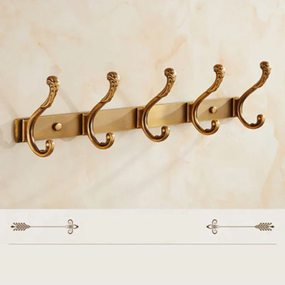 DecorBites™ Antique Bronze Carved Robe Hook Towel Hanger for Bathroom and Kitchen