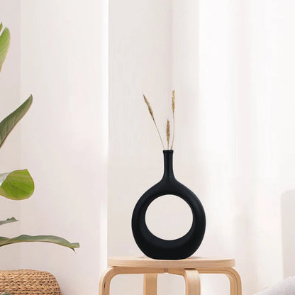 DecorBites™ Ceramic Vase Nordic Style Pampas Grass Home Decor Office Ornament
