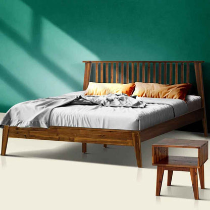 [Buy 1 Get 1] Kaylin Solid Wood Bed Frame & Nightstand