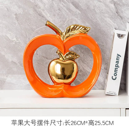 DecorBites™ Gold-plated Ceramic Apple Storage Box for Home Decor and Organization