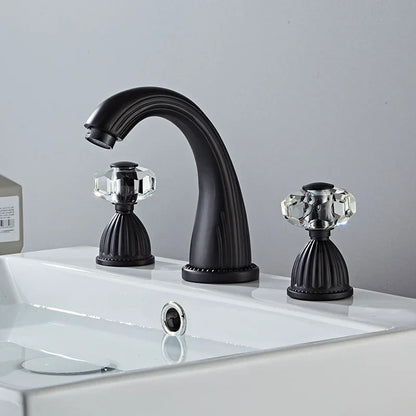DecorBites™ Antique Bronze 3 Hole Widespread Basin Faucet, Hot/Cold Mixer Tap