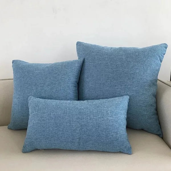 DecorBites™ Ivory Sofa Cushion Cover Solid Basic 30x50cm - 60x60cm
