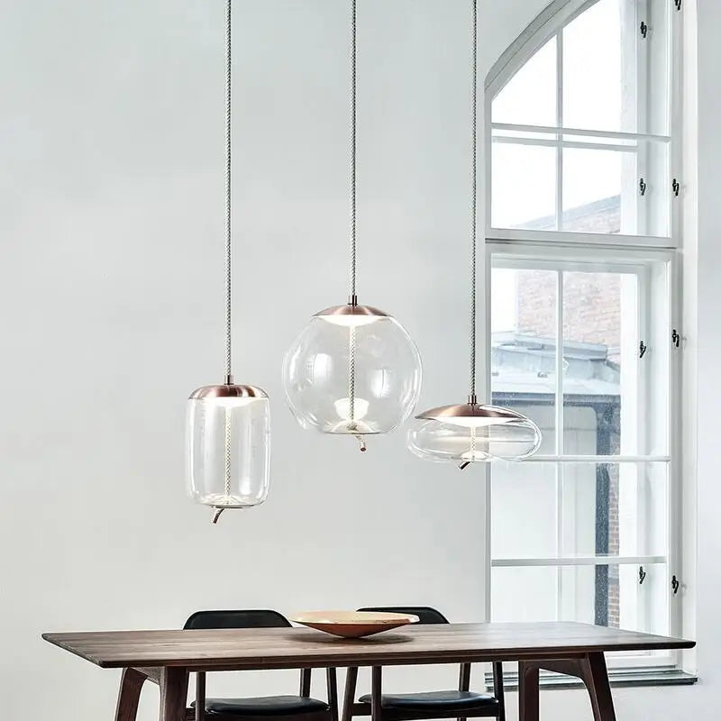 ™ Hemp Rope Knot Pendant Lights - Suspendu Glass Hanging Lamp