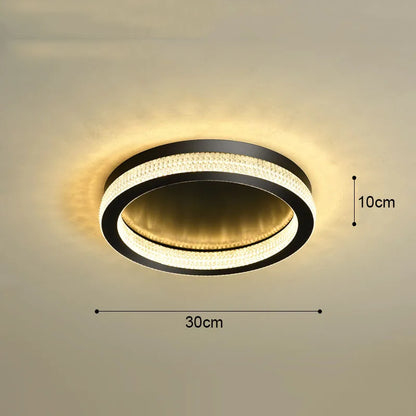 DecorBites™ Black Gold Crystal Chandelier LED Ceiling Light for Living Room Bedroom