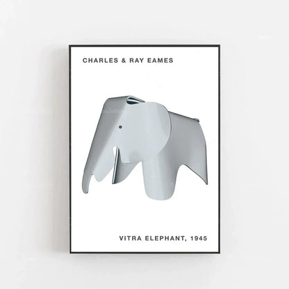 DecorBites™ Elephant Bauhaus Canvas Print for Children's Room Wall Decor