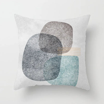 DecorBites™ Geometric Stitch Print Pillow Cover - Modern Minimalist Office Cushion