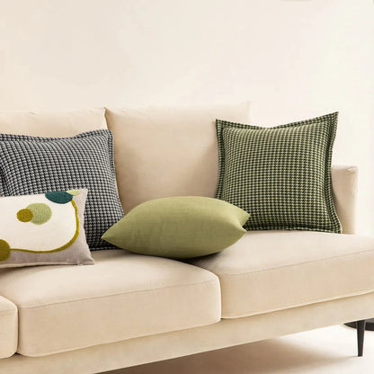 DecorBites™ Houndstooth Jacquard Throw Pillow Covers - Square Cushion Cover