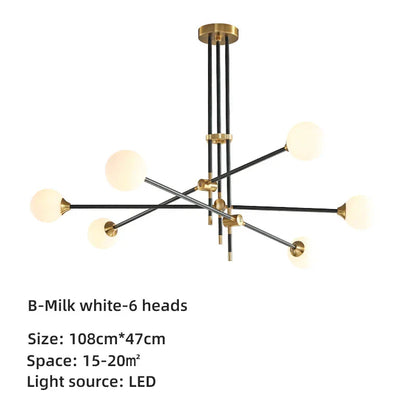 DecorBites™ Geometric Glass Ball Chandelier: Post-modern LED Pendant Lights for Stylish Decor