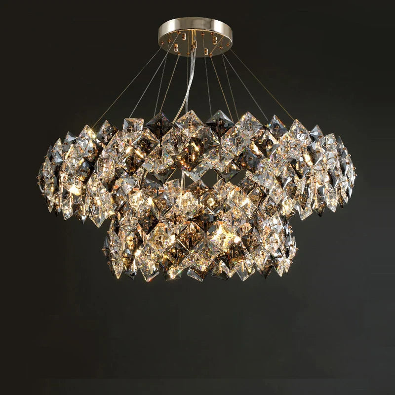 DecorBites™ Crystal Dimmable LED Chandelier in Gold and Silver Finishes
