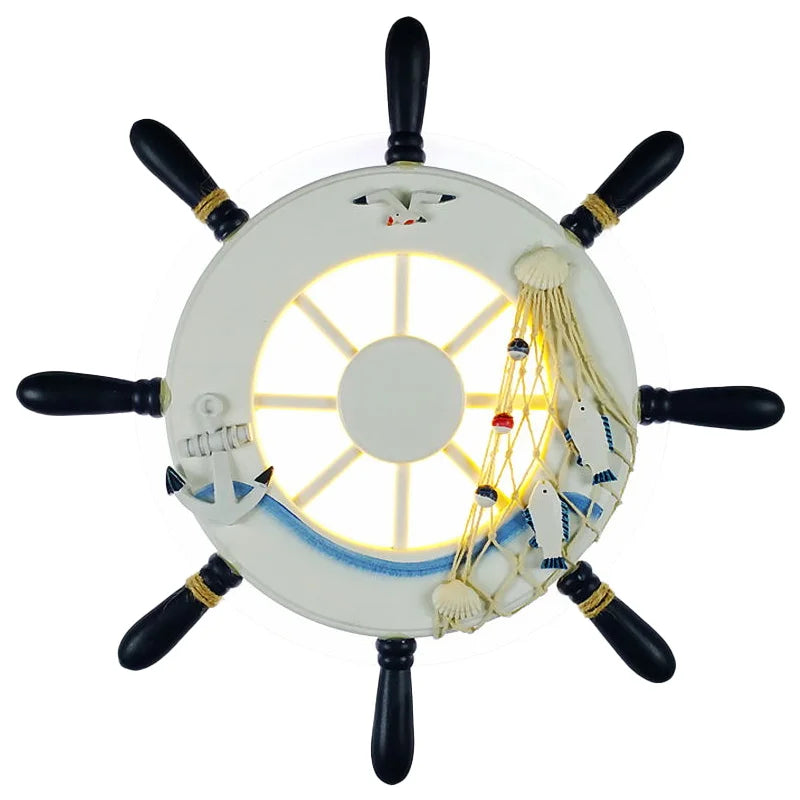 ™ Kids LED Ship Rudder Wall Light - Mediterranean Decor Ocean Theme
