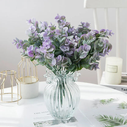 DecorBites™ Eucalyptus Leaves Vase: Artificial Plants for Home, Christmas, Wedding, Garden, Floristics