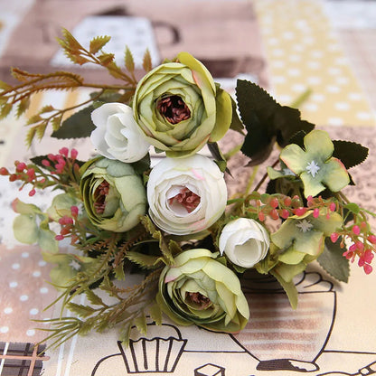 DecorBites™ Autumn Silk Tea Rose Gerbera Daisy for Wedding and Home Decor