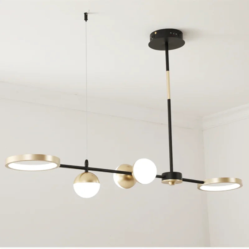 DecorBites™ Black Gold Minimalist Chandelier for Dining Room Home Decor