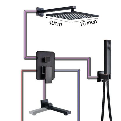 DecorBites™ Black Bronze Shower Faucet Set with Rainfall Mixer Tap & 2-ways Valve