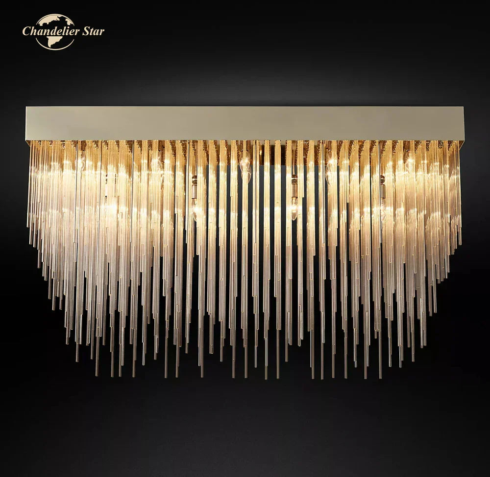 DecorBites™ Cascada Rectangular LED Chandelier for Modern Living and Dining Room