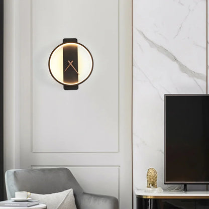 DecorBites™ LED Wall Lamp Wall Clock Modern Design Nordic Luxury Simple For Hotel Bedside