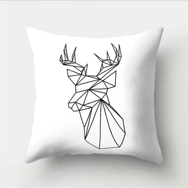 DecorBites™ Black White Flocking Pillowcase 45*45cm Fashion Living Room Sofa Cushion