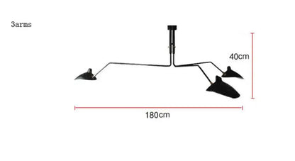 DecorBites™ Black Swing Arm Chandelier | Loft Industrial Adjustable Lighting Fixture