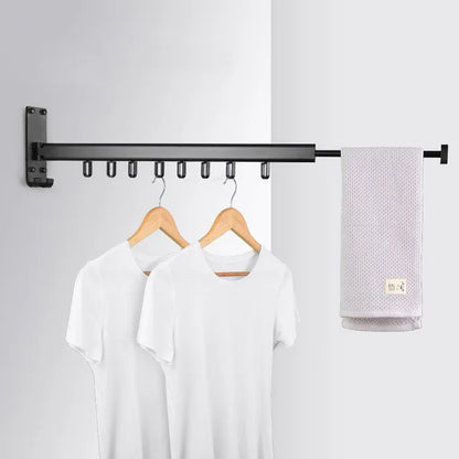 DecorBites™ Aluminum Clothing Hanger Organizer Rack Black Foldable Laundry Drying Rack