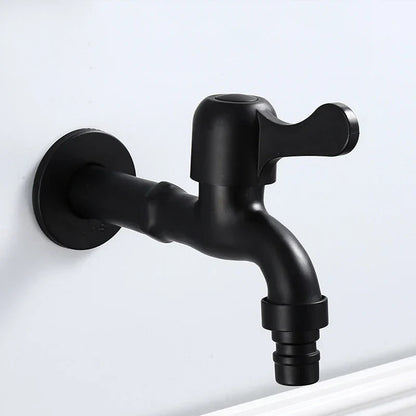 DecorBites™ Antique Black Brass Wall Mount Bibcock Tap for Outdoor Garden and Washing Machine