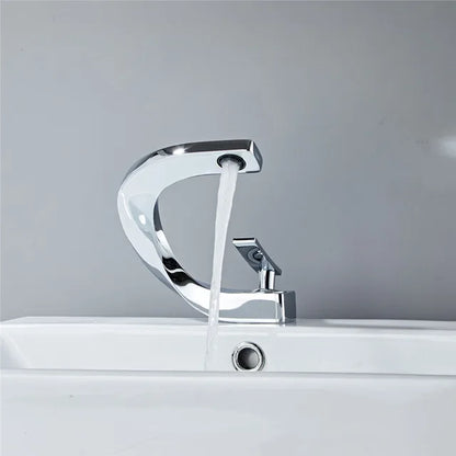 DecorBites™ Gold White Bathroom Basin Faucet Cold Hot Water Mixer Sink Tap