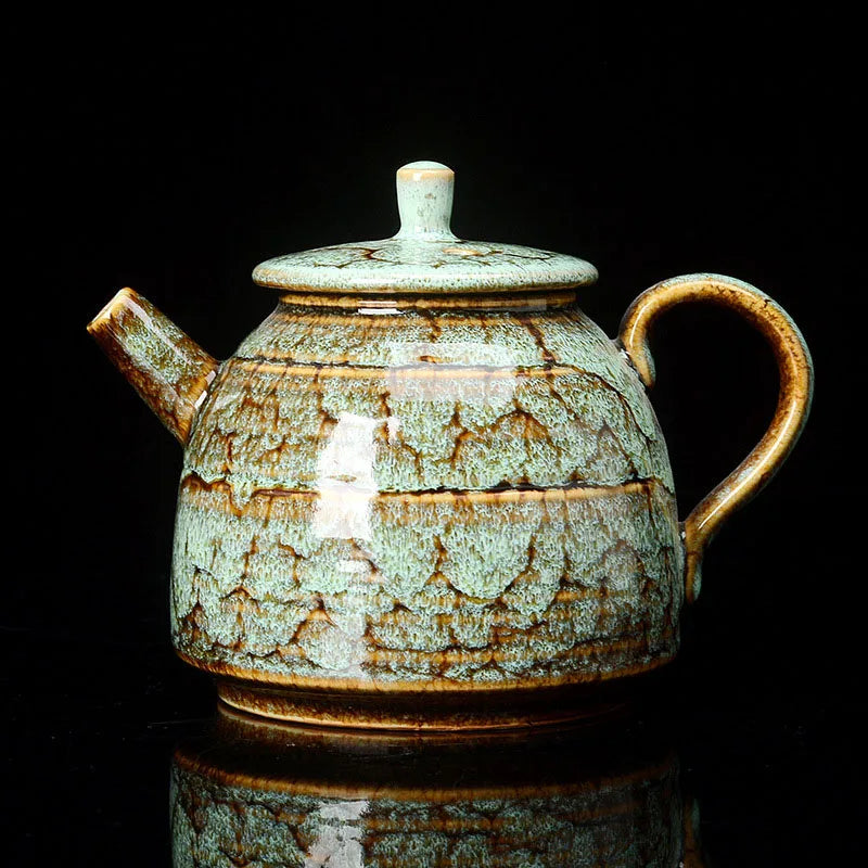 DecorBites™ Ceramic Kung Fu Tea Pot - Traditional Chinese Teaware, 300ML Great for Tea Brewing
