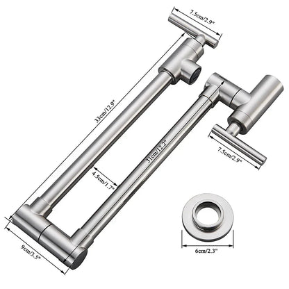 DecorBites™ Double Joint Spout Brass Kitchen Faucet, Single Hole Two Handle Swing Arm