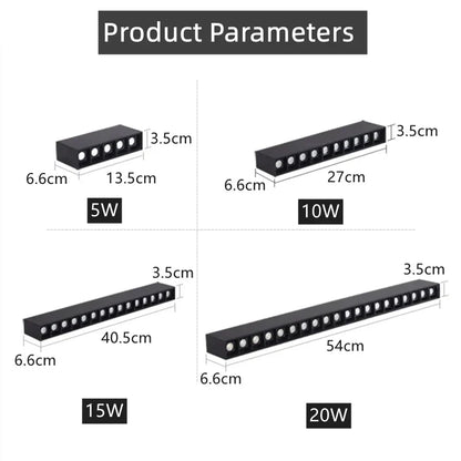DecorBites™ LED Linear Grille Light: Modern Surface Mount Ceiling Lighting for Home, 110V/220V