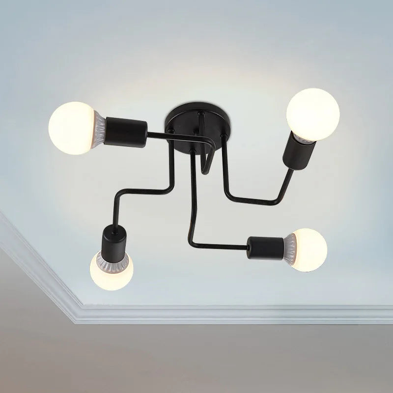 DecorBites™ Black Iron Ceiling Light for Living Room, Bedroom, Dining Room, and Kitchen