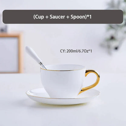 DecorBites™ Elegant Bone China Tea Set | Porcelain Teacup & Teapot Set White Gold