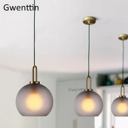 DecorBites™ Luxe Glass Ball Pendant Lights: LED Nordic Hanging Lamp for Home Art Decor