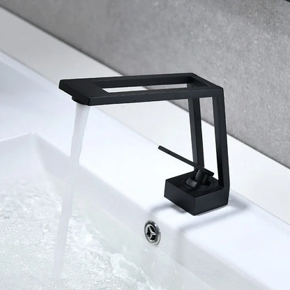 DecorBites™ Black Brass Basin Faucet Mixer with Single Handle Deck Mount