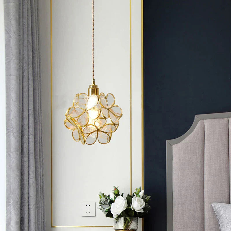 ™ Japanese Flower Glass Pendant Lights Modern LED Hanging Lamp