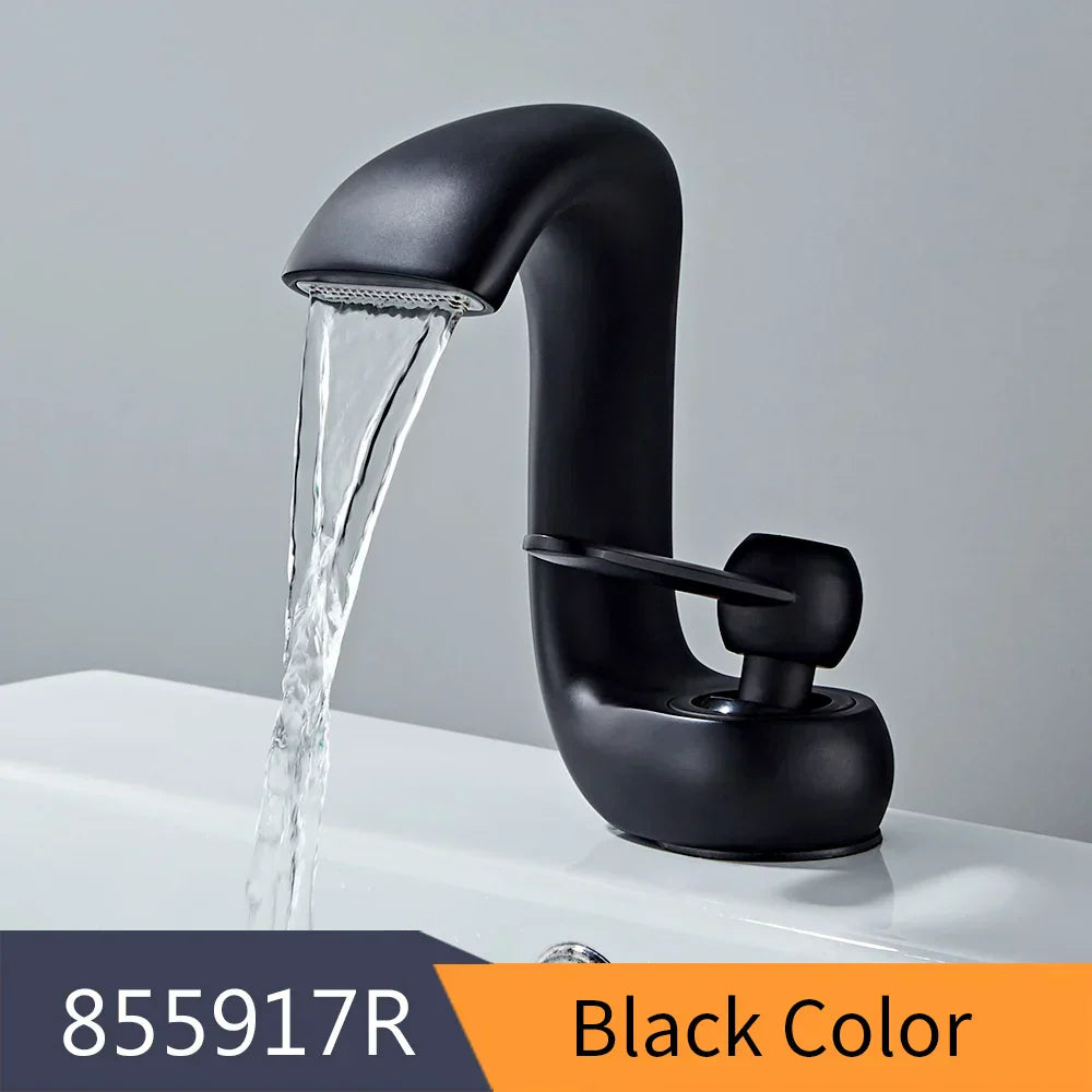 DecorBites™ Gold Basin Faucet: Modern Brass Single Handle Mixer Tap for Bathroom